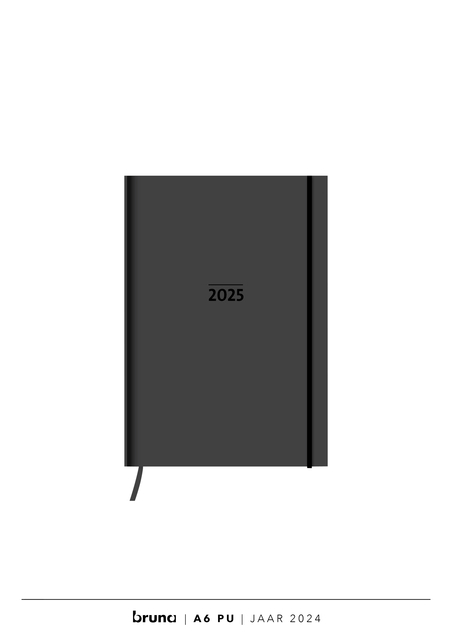 Agenda 2025 A6 Vegan Leather - Basis Zwart