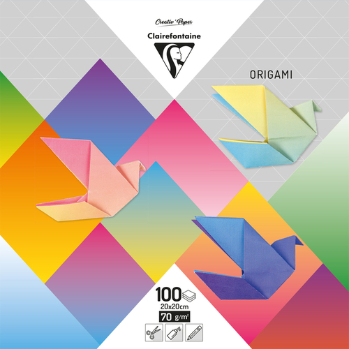 Origami Clairefontaine Gradient 20X20CM Set À 100 Vel 80Gram Assorti