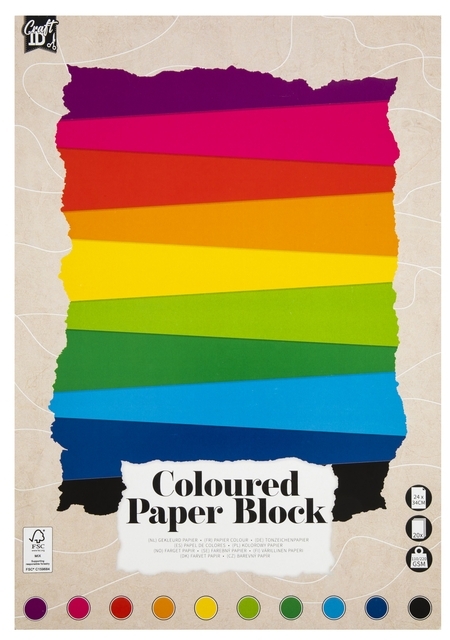 Hobbykarton Carftid 24X34CM 120-220GR 20 Vel 10 Kleuren