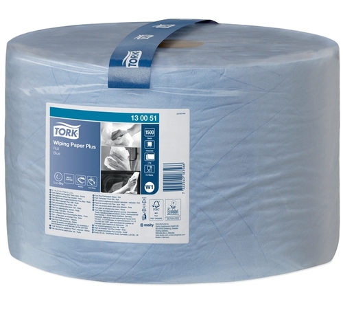 Poetspapier Tork W1 Plus Premium 2-Laags 1500 Vel Blauw 130051