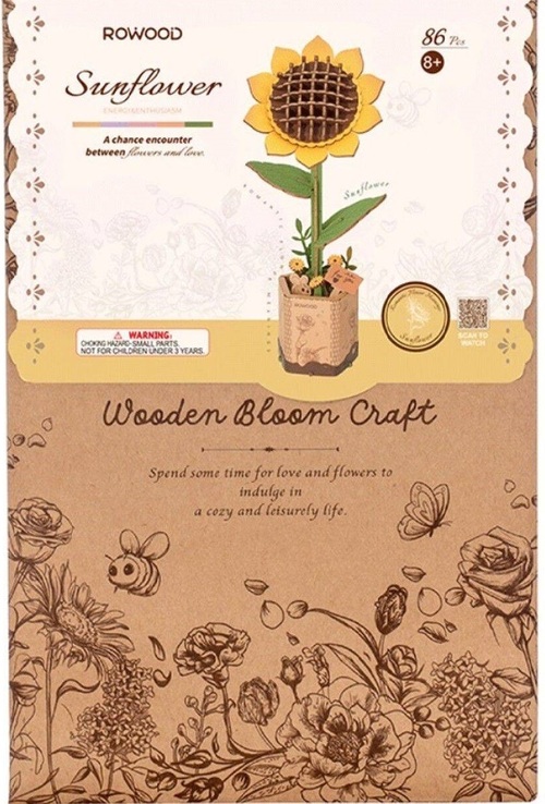Robotime Sunflower. Diy 3D Kit. Houten Miniatuur. TW011. Artbizniz