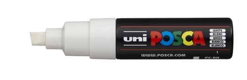 Paintmarker Uni Posca PC8K Breed Schuin Wit