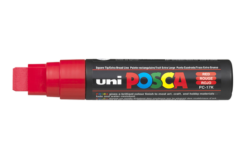 Paintmarker Uni Posca PC17K Extra Breed Rechthoek Rood