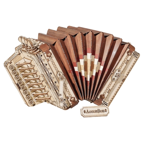 Robotime Accordion. Houten Miniatuur. Diy 3D Kit.