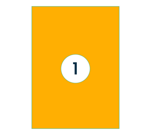 Etiket Rillprint 210X297MM Fluororanje 100 Etiketten