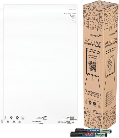 Flipoverpapier Legamaster Sketch Eco Blanco 2X 50 Vellen