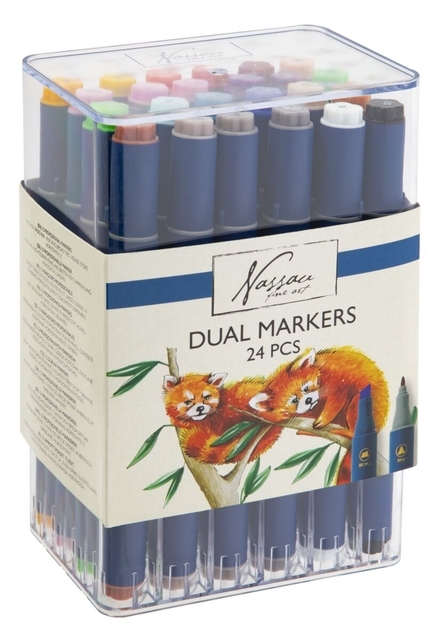 Alcoholmarkers Nassau Arts Duopunt Set À 24 Kleuren