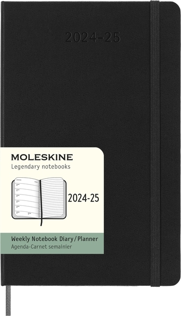Schoolagenda 2025 Moleskine 18-M Weekly Notebook Zwart FSC