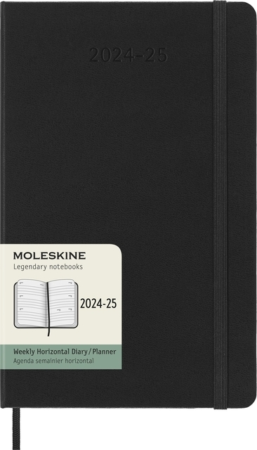 Schoolagenda 2025 Moleskine 18-M Weekly Horizontal Zwart FSC