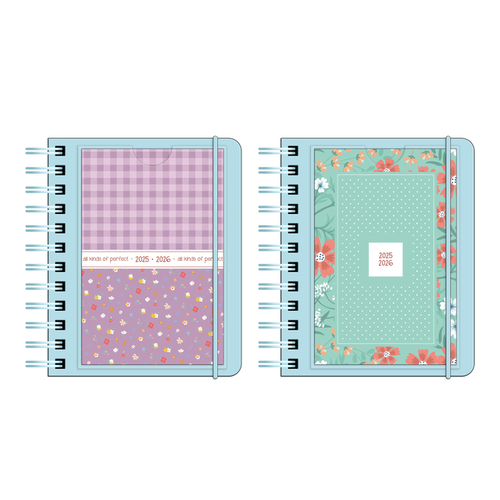 Schoolagenda 2025 A6 Diy Pastel Miniflowers Spiraal FSC