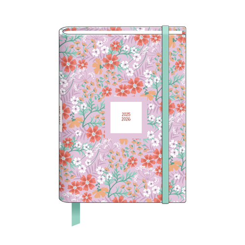 Schoolagenda 2025 Studie Pastel Miniflowers Lila Padded FSC