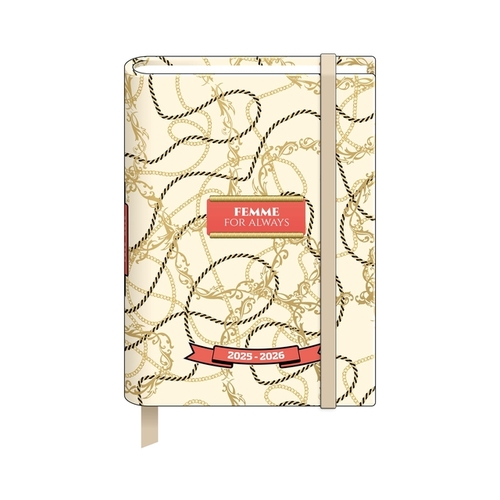 Schoolagenda 2025 A6 Glamour Chains + Goudfolie Elastiek FSC