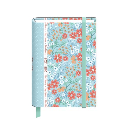 Schoolagenda 2025 A6 Pastel Miniflowers Blue Padded FSC