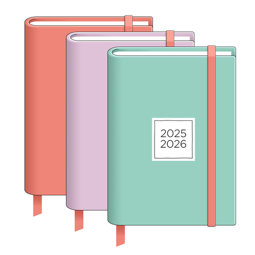 Schoolagenda 2025 A6 Gebonden Pastel Uni 3 Ass FSC