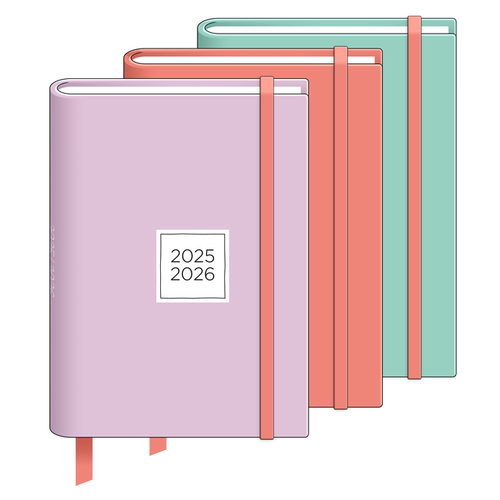 Schoolagenda 2025 Studie Gebonden Pastel Uni 3 Ass FSC