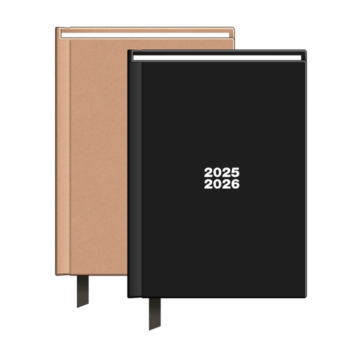 Schoolagenda 2025 Studie Gebonden Basics Zwart/Kraft Ass FSC