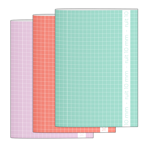 Schrift A4 Ruit 5-Pak Pastel Uni3 Ass FSC