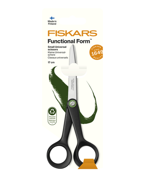Schaar Fiskars Functional Form Universeel Klein 17CM Zwart