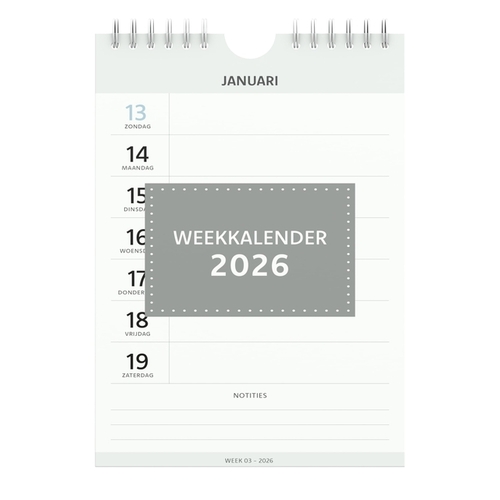 Kal26 A5 1WK - Basis Wit Zondag