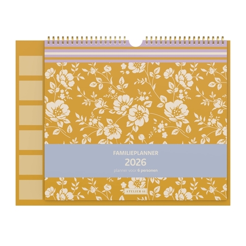 Familieplanner 26 A4 Achterbord - SP Flower Geel