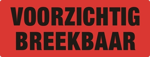 Waarschuwingsetiket Iezzy Voorzichtig Breekbaar 130MMX50MM 500 Stuks