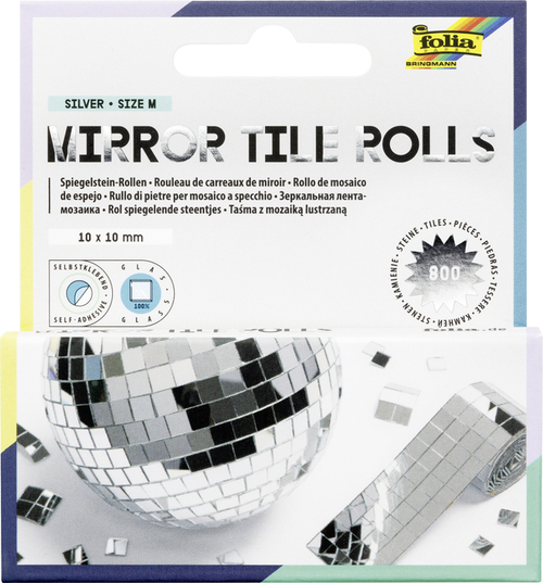 Mozaieksteentjes Folia Zilver Zelfklevend 10X10MM