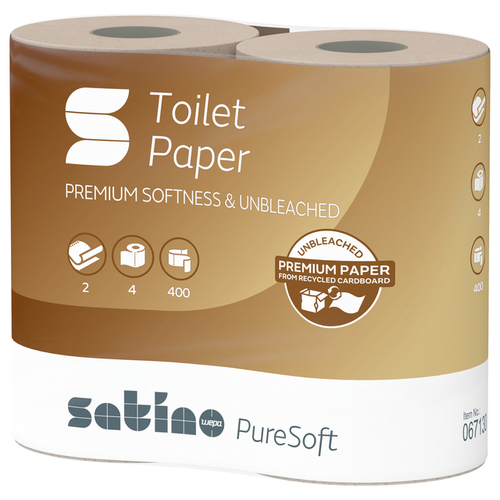 Toiletpapier Satino MT1 Puresoft 2-Laags 400 Vel Naturel 067130