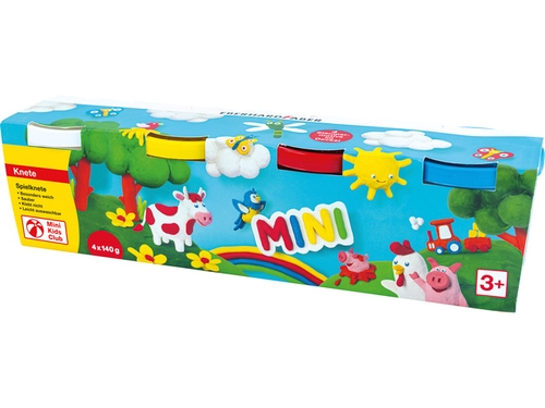 Kinderklei In Beker 4X140GR Wit, Geel, Rood, Blauw