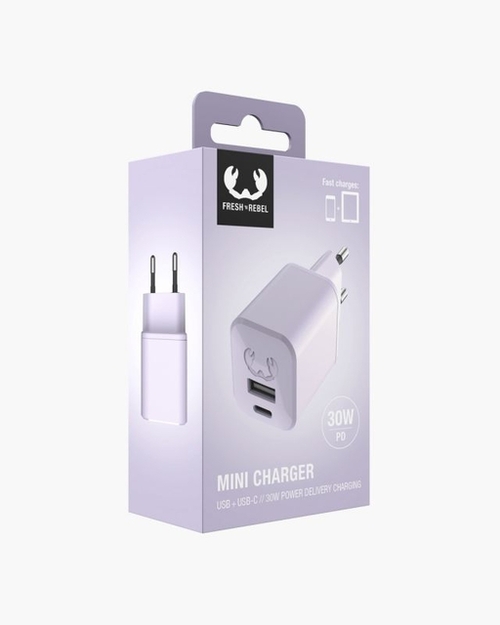 Oplader Usb + Usb-C 30W Dreamy Lilac