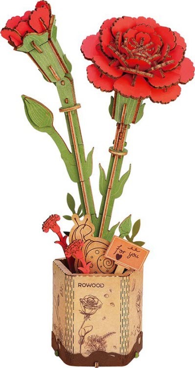 Robotime Houten Bloem Rode Anjer Artbizniz