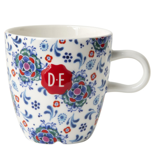 Douwe Egberts Mok Dutch Indigo Vintage Tiles 270ML, 6 Stuks