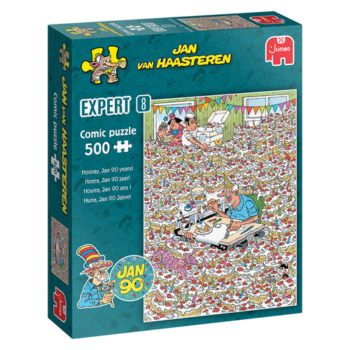 Puzzel Jan Van Haasteren Expert 8 Hoera, Jan 90 Jaar! 500 Stukjes