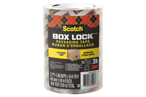 Verpakkingstape Scotch Box Lock 3950-Ef 48MMX50M 3 Stuks