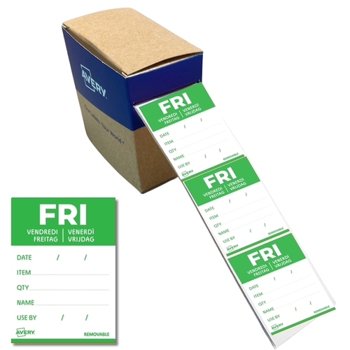 Etiket Avery Haccp Vrijdag-Groen 40X56MM 500 Stuks
