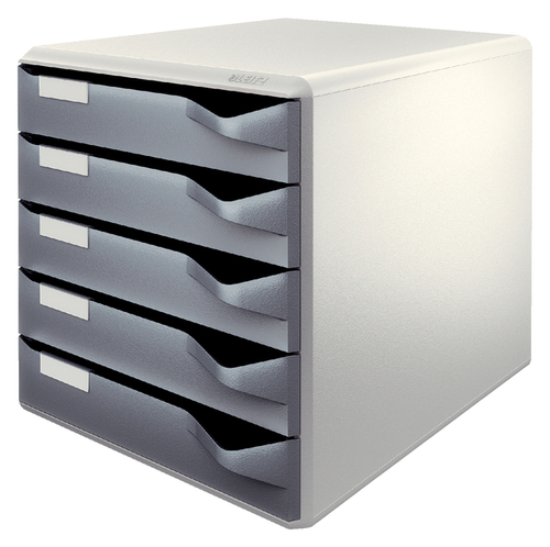 Ladenblok Leitz A4 5 Laden Donkergrijs/Wit