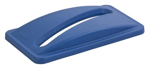 Deksel Rubbermaid Slim Jim Vented Inwerpopening Voor Papier Blauw