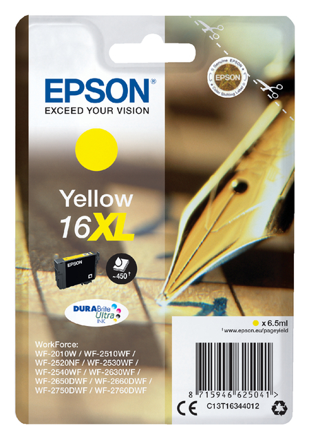 Inktcartridge Epson 16XL T1634 Geel