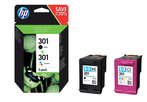 Inktcartridge HP N9J72Ae 301 Zwart + Kleur