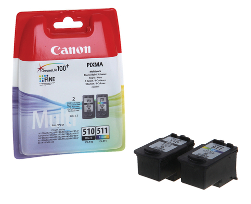 Inktcartridge Canon PG-510 + CL-511 Zwart + Kleur