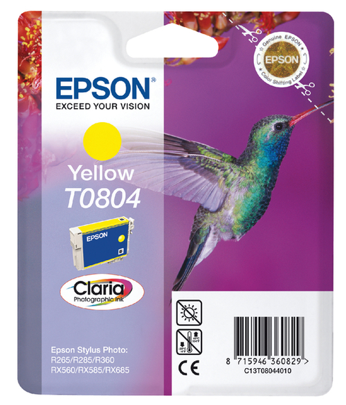 Inktcartridge Epson T0804 Geel