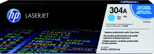 Tonercartridge HP CC531A 304A Blauw