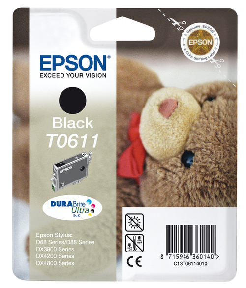 Inktcartridge Epson T0611 Zwart