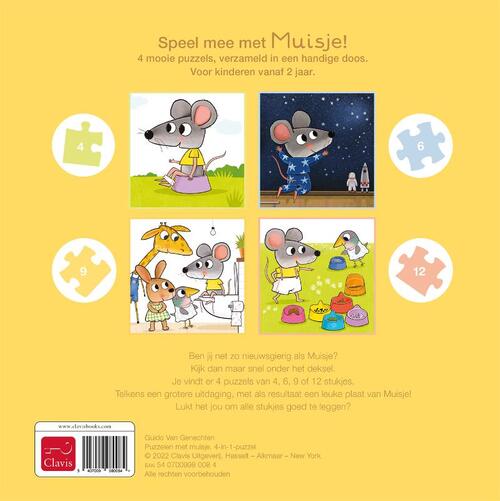 Puzzelen met muisje. 4-in-1-puzzel