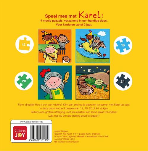Puzzelen met Karel. 4-in-1-puzzel (Kom, draakje!)