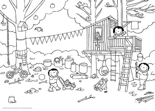 Kleurposter Anna in het bos