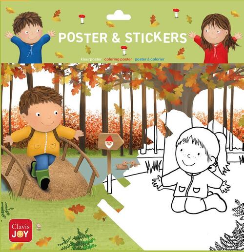 Kleurposter Luuk en Lotje. Het herfstbos