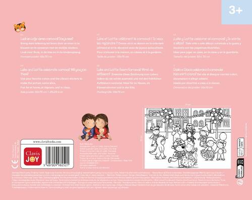 Kleurposter Luuk en Lotje. Het is Carnaval