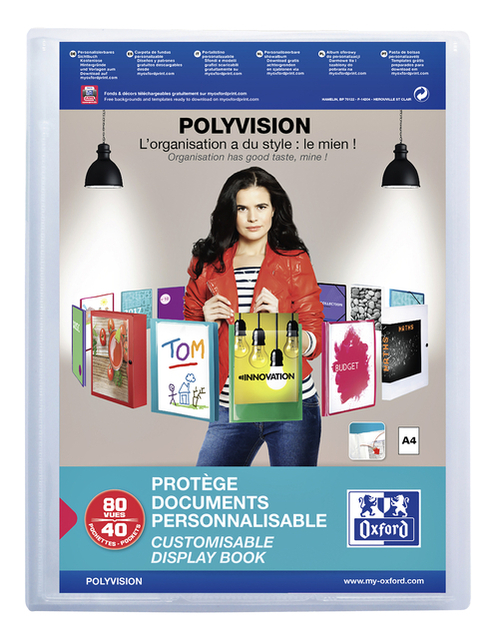 Showalbum Oxford Polyvision A4 40-Tassen PP Transparant
