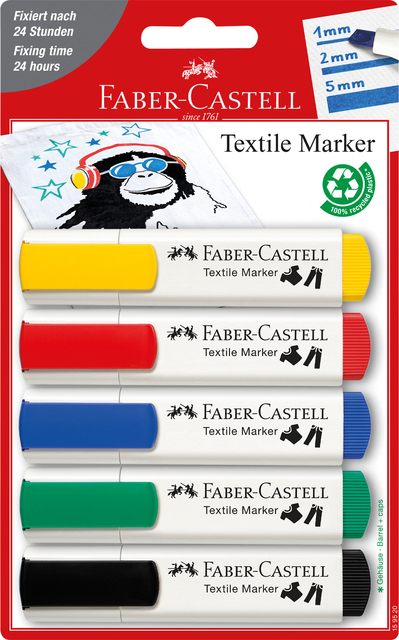 Viltstift Faber-Castell Textiel Assorti