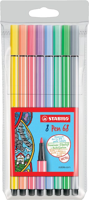semester Daarom houding Viltstift Stabilo Pen 68 Pastel Assorti | Kantoorartikel | 633250 | Bruna